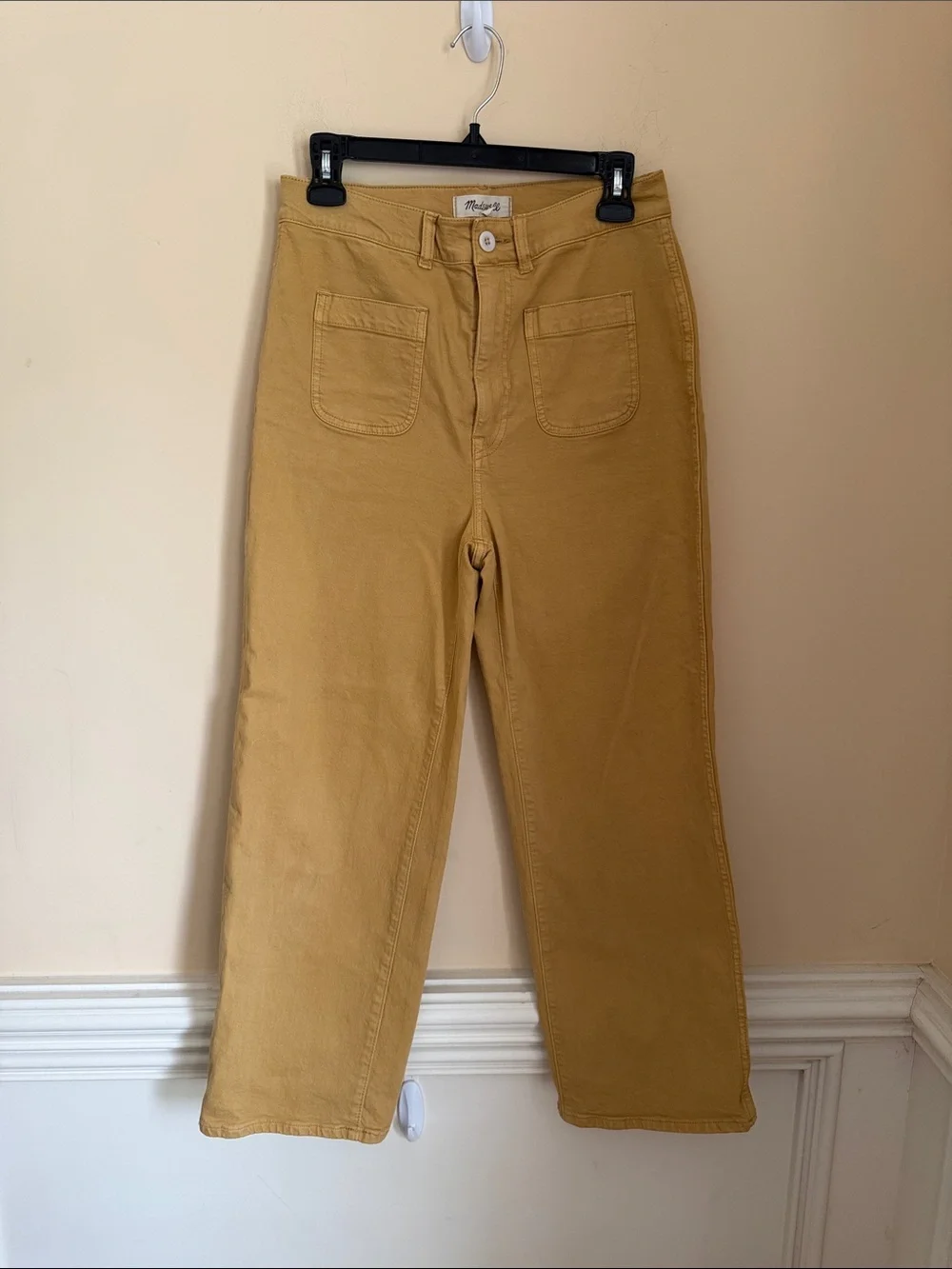 Madewell Emmett Wide-Leg Crop Pants in Mustard Yellow - Size 28 - Picture 4 of 9